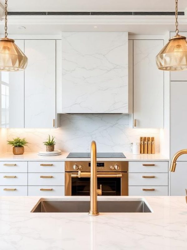 Marble & Gold Kitchen